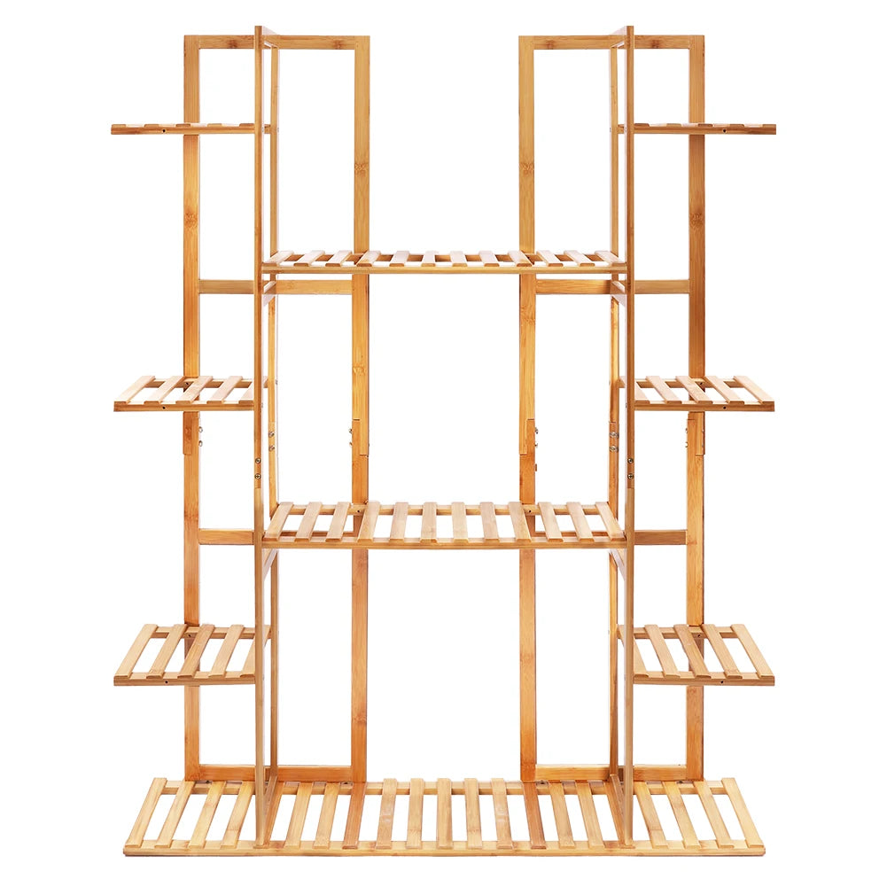 IndoorExtra Large Bamboo Plant Stand for Indoor Plants 9 Tier Organizer Living Room