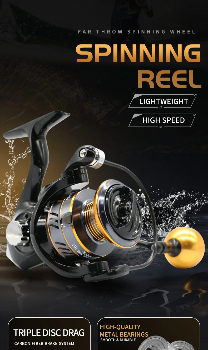 NX Spinning Reel Metal Reel Cup 10KG Max Drag Power Spinning Wheel High Speed Adapt Any Water Body