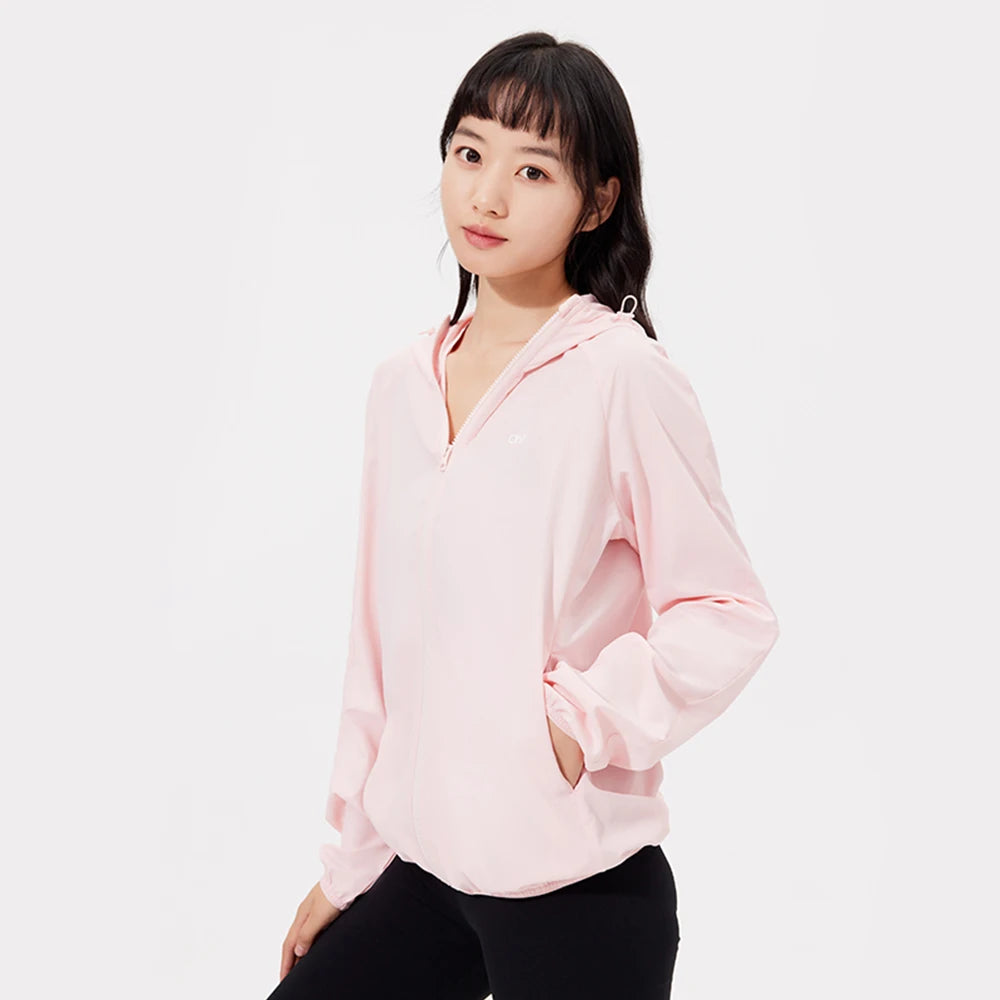 Sunscreen Jackets Women UV Protection Clothing UPF50+ Hoodie Breathable Coats, Running Cycling