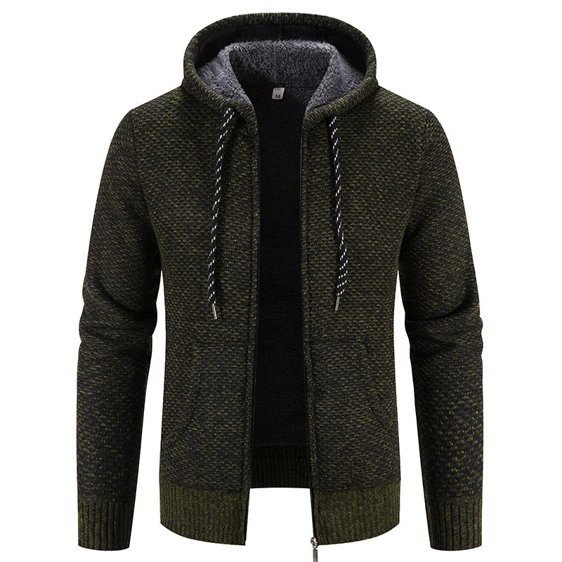 Male Knitted Casual Jackets, Hood Men's Sweater Coat Y2K Baseball Jumpers Jersey Top Clothing