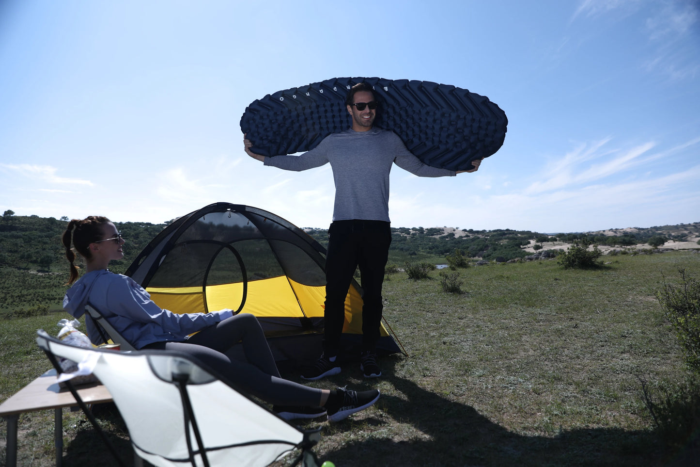 Single inflatable cushion sleeping pad, backpack camping, ultra-light, waterproof and portable