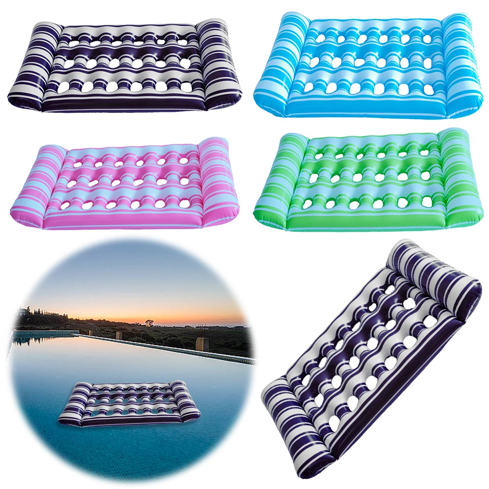 1-2PCS Inflatable Floating Bed Portable Water Sleeping Bed Foldable Swimming Pool Air Mattress Party