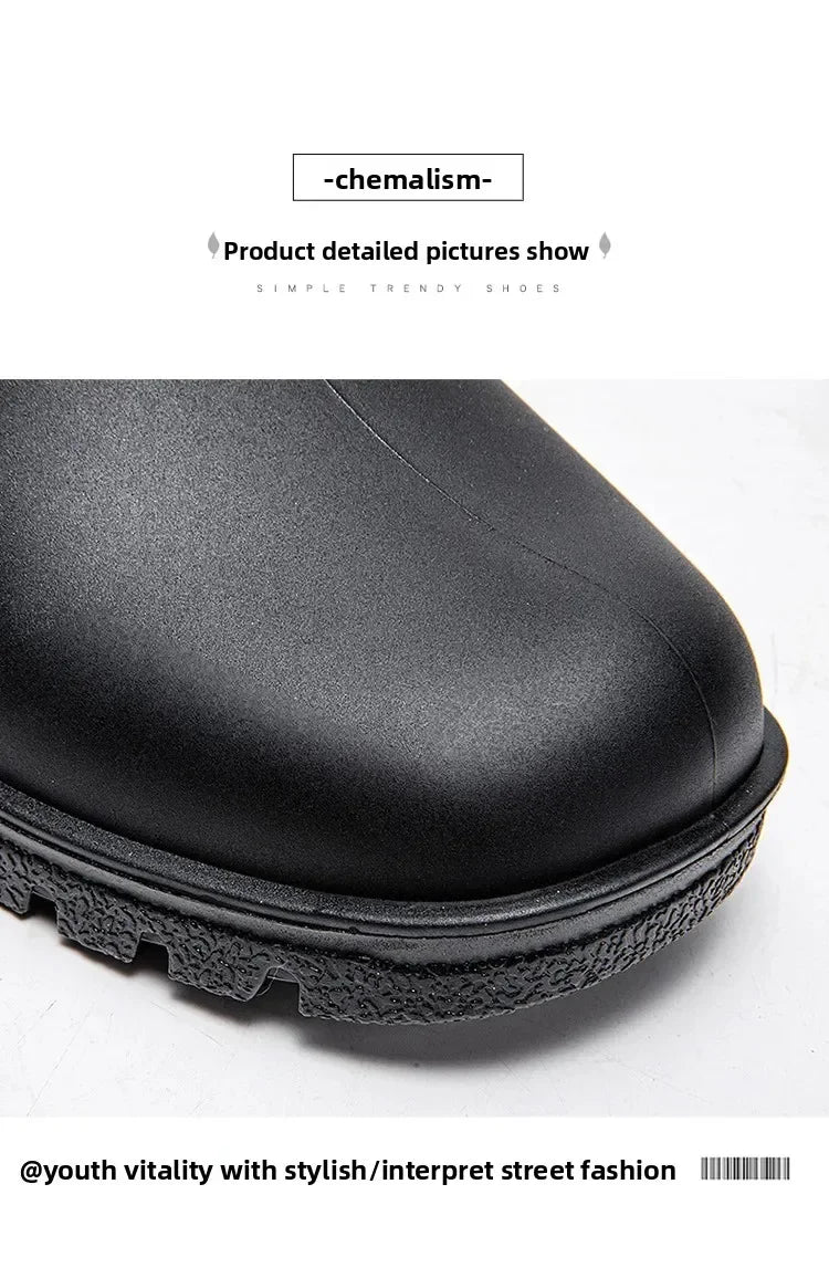 Thickened Style Outdoor Waterproof Non-Slip Portable Rain Boots Short Tube Ladies/MAN Rain Shoes