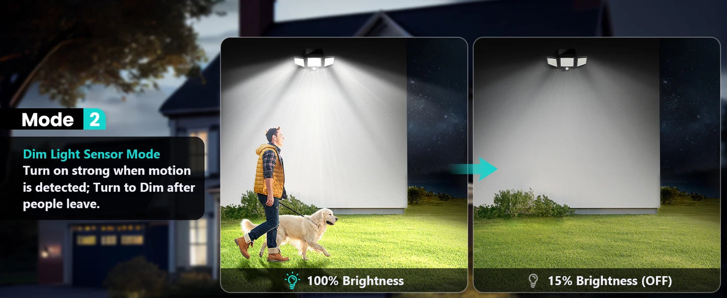 3Pack Outdoor Solar Lights, 210LED 2500LM Motion Sensor Security Lights, IP65 Waterproof