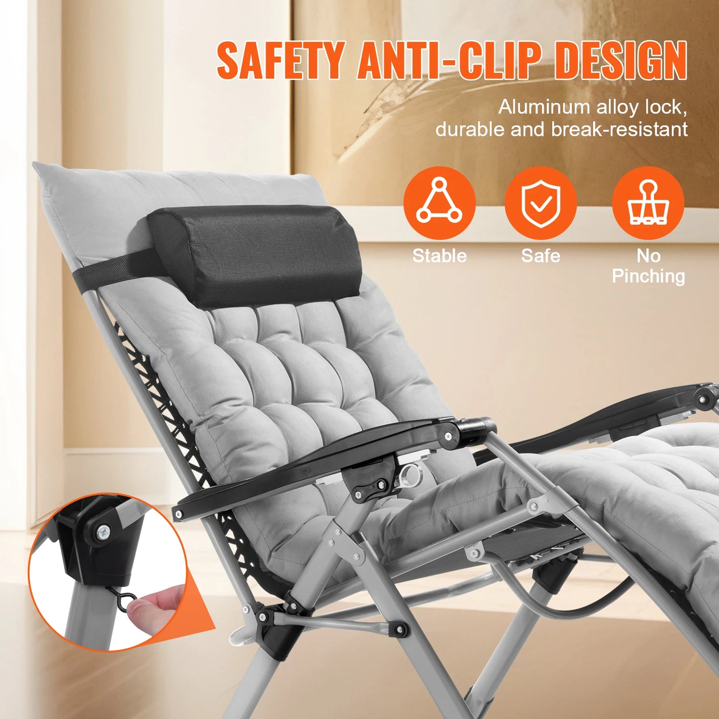 Zero Gravity Chair/Recliner Adjustable Anti Gravity with Cushion Footrest and Cupholder