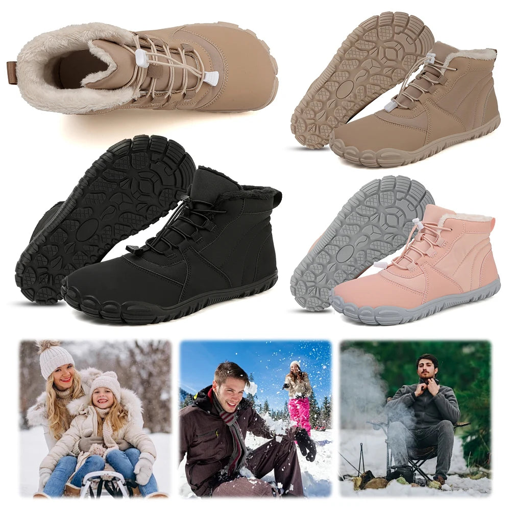 Winter Snow Boots Barefoot Hiking Anti Slip Cold-Proof Lightweight High-Top Booties for Men Women