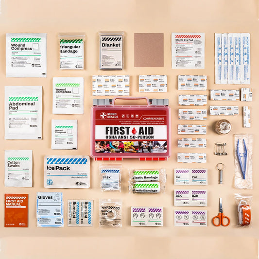 Rhino full-featured first aid kit, home/office emergency medical supplies, car, outdoor, travel
