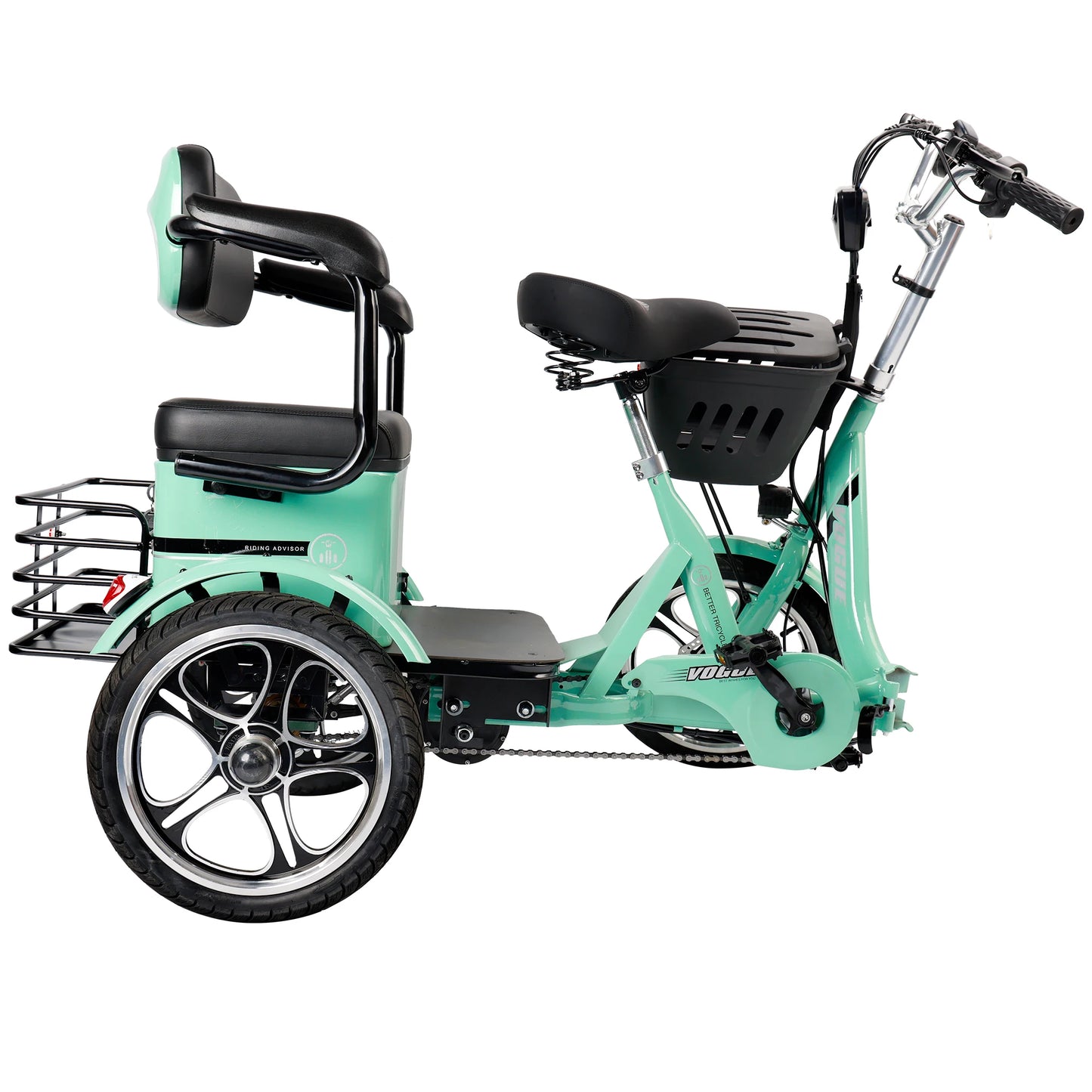 Artudatech 400W 48V 12A Elder Electric folding tricycle 3 wheel e-trike with Rear Seat