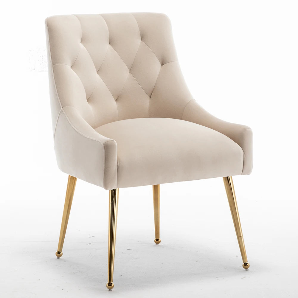 Modern Velvet Dining Chairs Set of 4, Tufted Upholstered, for Dining Room, Office Chair
