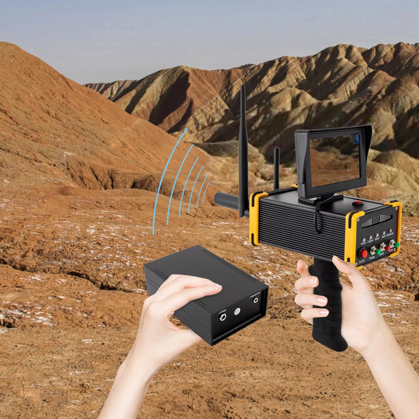 Long Range 3D Gold Silver Gem Diamond Metal Detector – LCD Treasure Hunter Tool