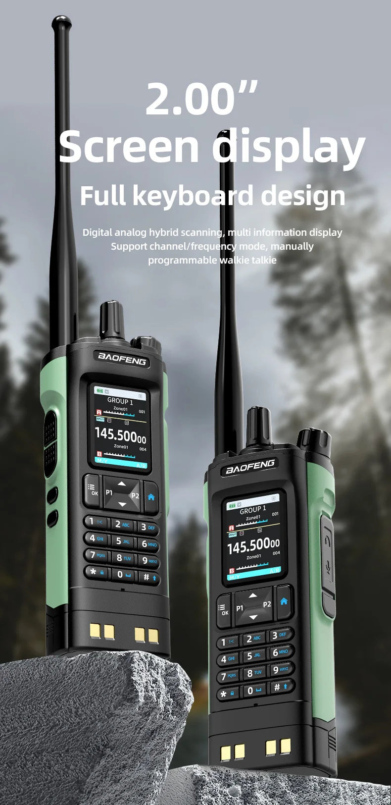 New Walkie Talkie DMR GPS 10W Program Multi Band Wireless Copy Frequency Type-C DM-32UV Ham 2 Way