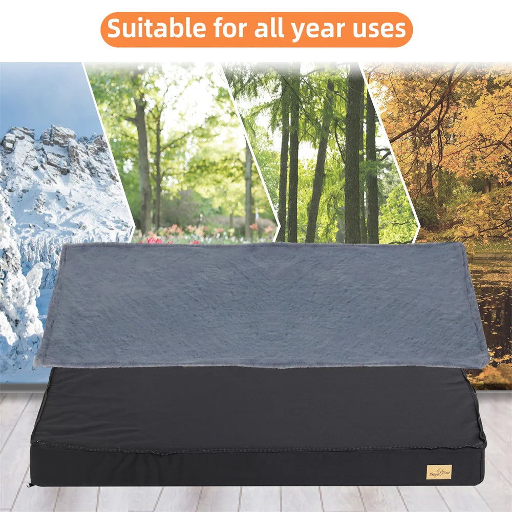 Large Orthopaedic Waterproof Cushion Pet Mattress 2 In 1 Pet Dog Crate Bed with Removable Cover