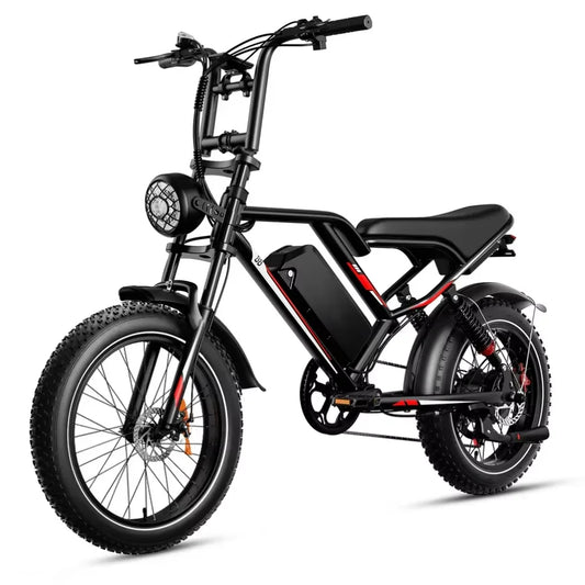 Ebike S8 2000W dual motor 48V 25AH 20-inch fat tires, front, rear shock absorption, with pedals.