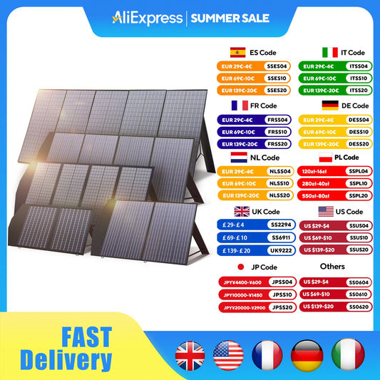 400W / 200W / 140W / 100W / 60W Solar Charger，Portable Waterproof Fold solar Panel, Camping RV Roof