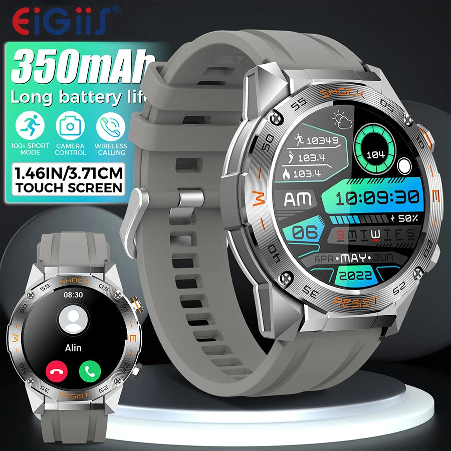 LaNikar Military Smart Watch,Men Fitness Tactical Multiple Sports Modes Heart RateSpO2 Sleep Tracker