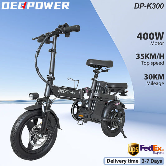 14 Inch Foldable Electric Bicycle 400W Motor 48V 30A0H Adult Mini City Commuting EBike