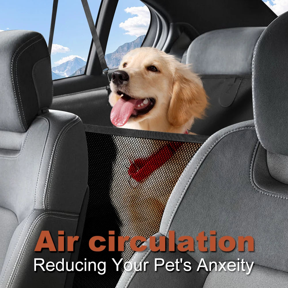 Back Seat Extender for Dogs Waterproof  Seat Cover, Hard Bottom Anti Scratch Car Protector Mat