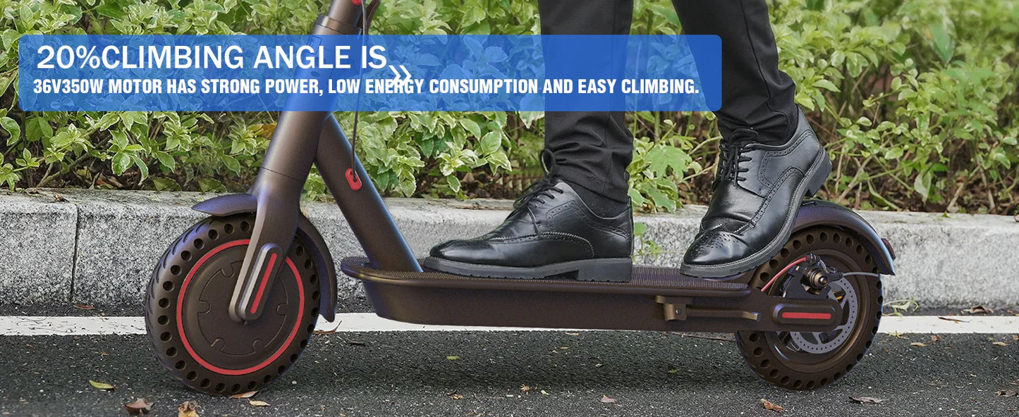 350W Foldable Electric Scooter Adults Teens,Explosion-proof Tires,Dual Brake System,Lightweight