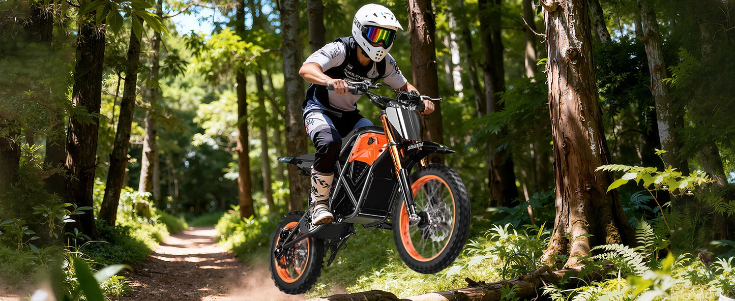 48V E-Dirt Bike, Adults, 3000W Peak Power,14"/12" Fat Tire, 37.5MPH 60 Miles Range