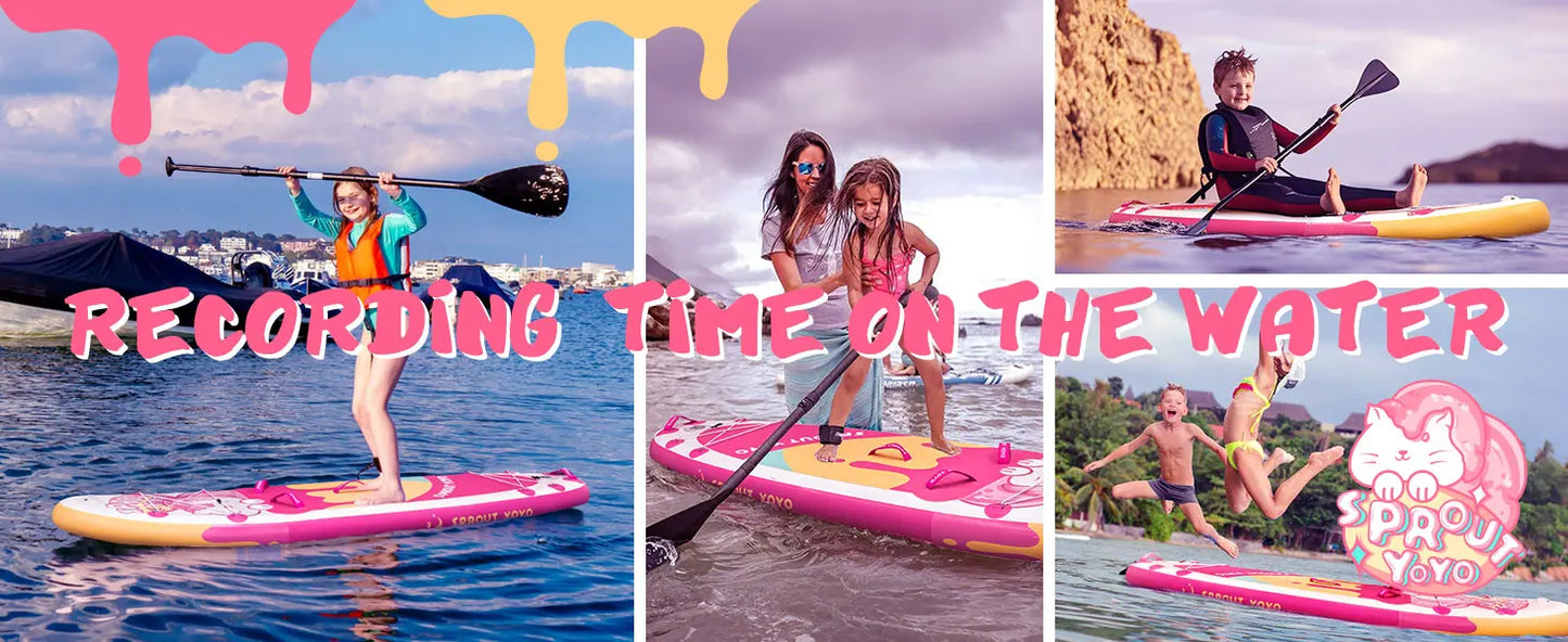 Kids Stand Up Paddle Board, Inflatable SUP Accessories, Wide Stable Design.