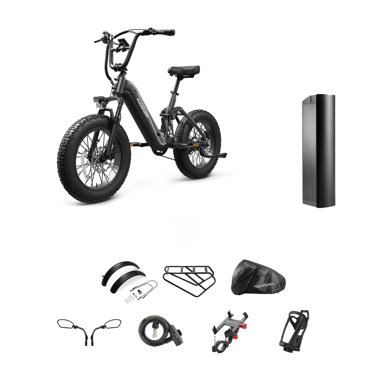 PUCKIPUPPY Corgi E-Bike Mountain20'' Fat Tire 960W 48V 20Ah Full Suspension, 2-Year Warranty