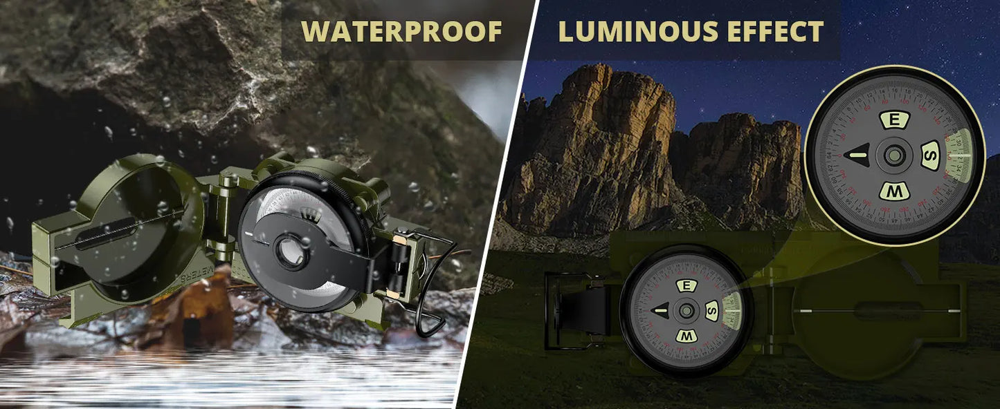 Professional Military Compass,3000 Gauss,Waterproof, Carry Bag,Navigation,Hiking,Camping,Hunting.