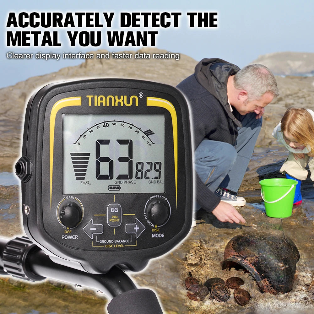 TX-850 Metal Detector Professional Underground Depth 2.5m S Gold DetectorTreasure Pinpointer 11inch