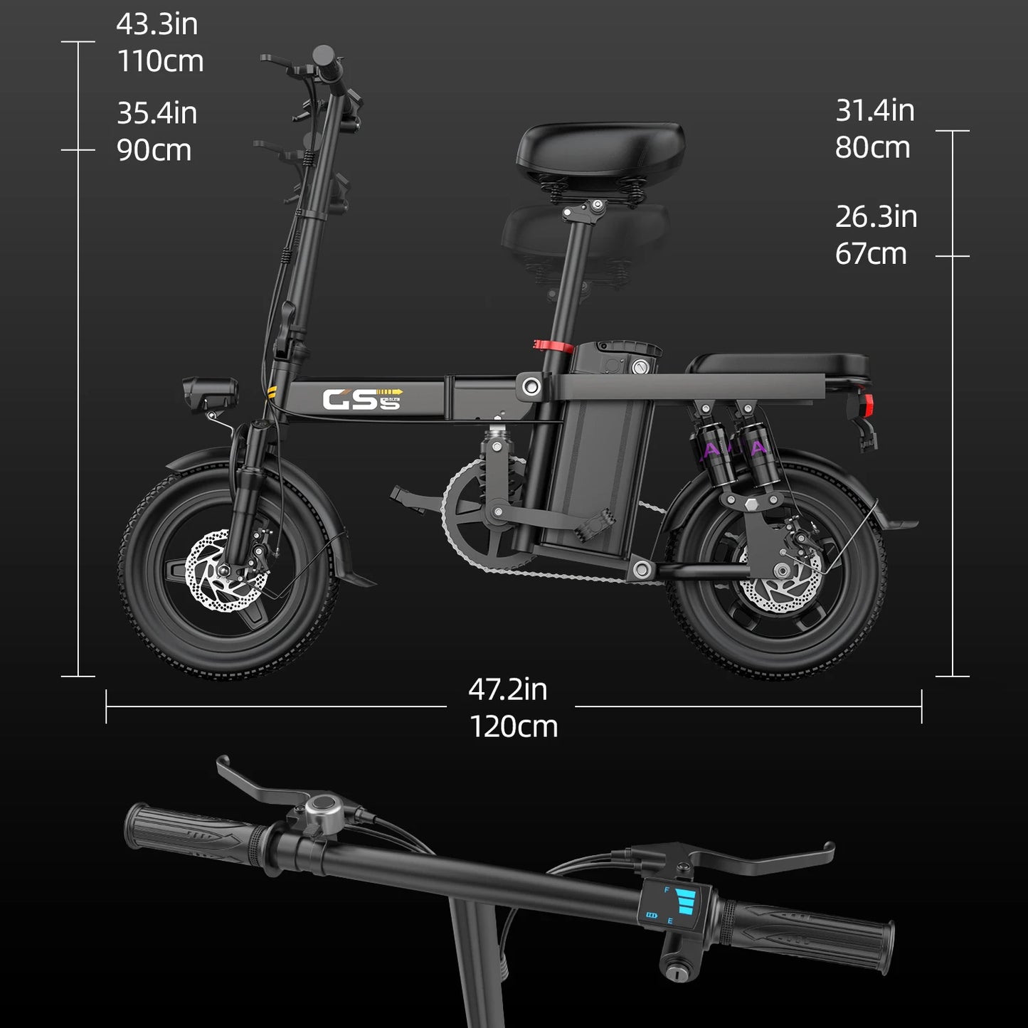 E-Bike for Adults Teen-Folding,750W Peak Motor,20+MPH 35 Miles,Commuter 48V 15AH Removable Battery