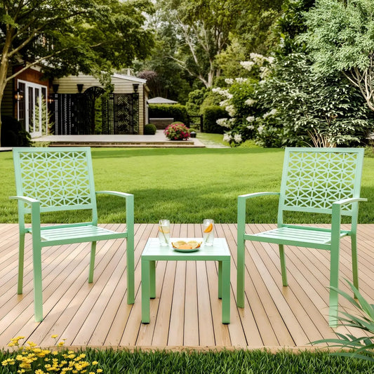 3 Piece Outdoor Patio Bistro Table w/Chairs & Coffee Table, Balcony,Front Porch, Apartments,Backyard