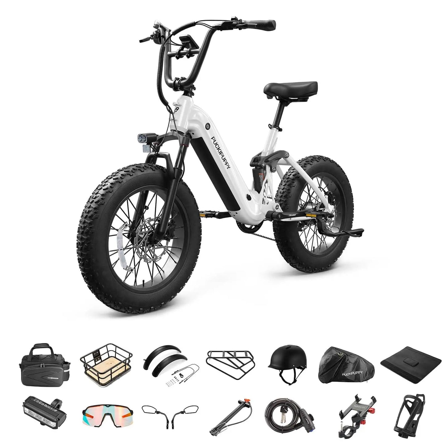 PUCKIPUPPY Corgi E-Bike Mountain20'' Fat Tire 960W 48V 20Ah Full Suspension, 2-Year Warranty