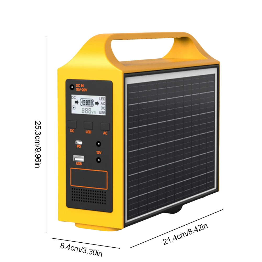 Portable Solar Power Station 24000mAh 20W Outdoor RV USB Charger LED Light for Camping Travel