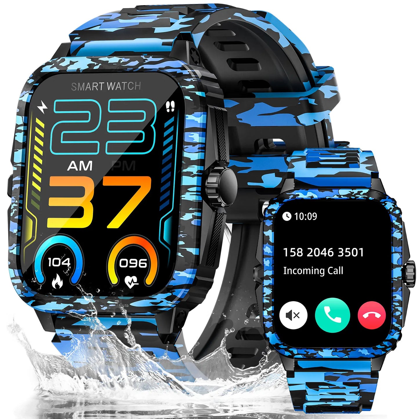 Smart Watch 3ATM Waterproof1.96" KT71 Fitness Tracker Heart Rate Bluetooth Call  Original Design