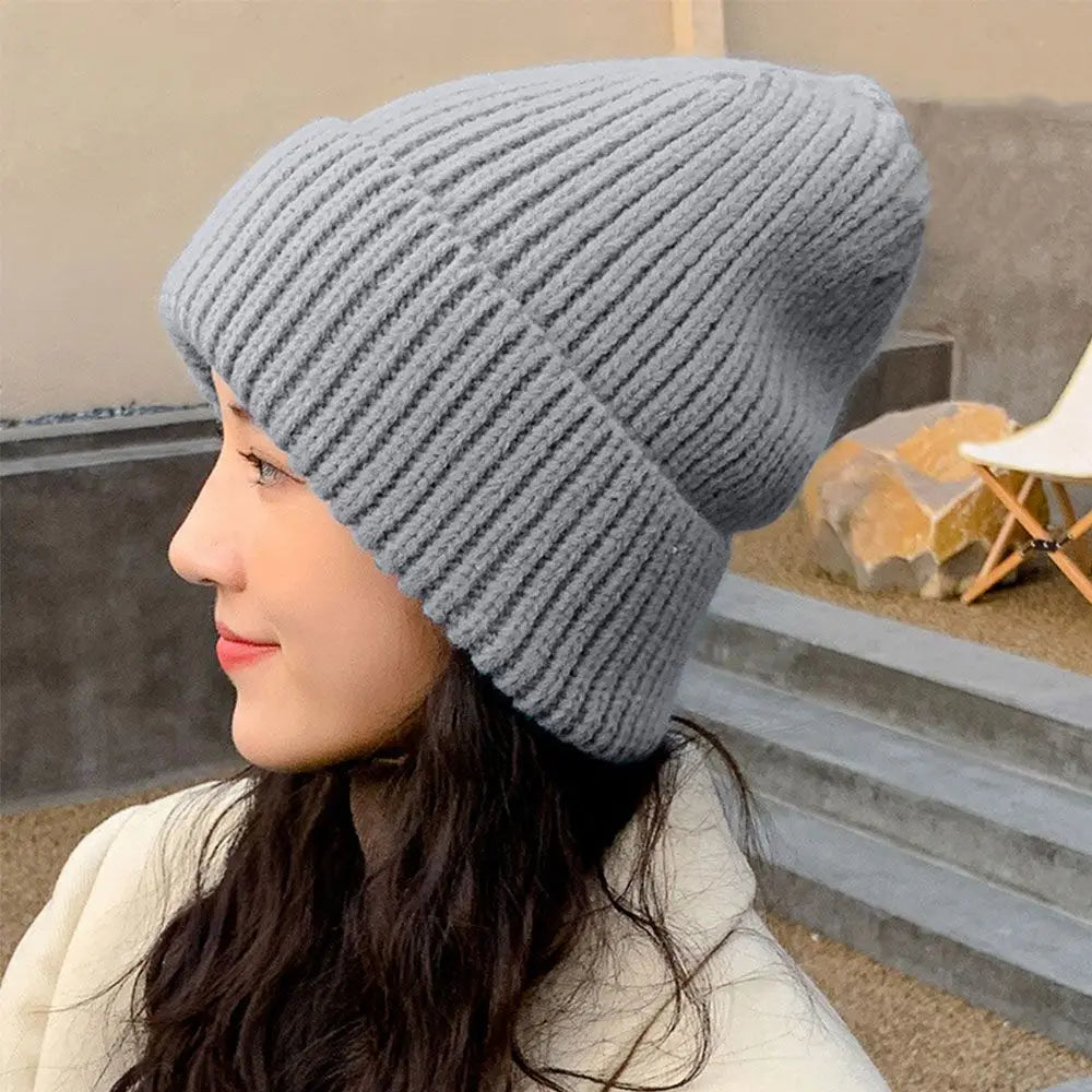 Fashion Winter Warm Hats Women Casual Knitted Bonnet Caps Men Hats Solid Color Hip Hop Unisex