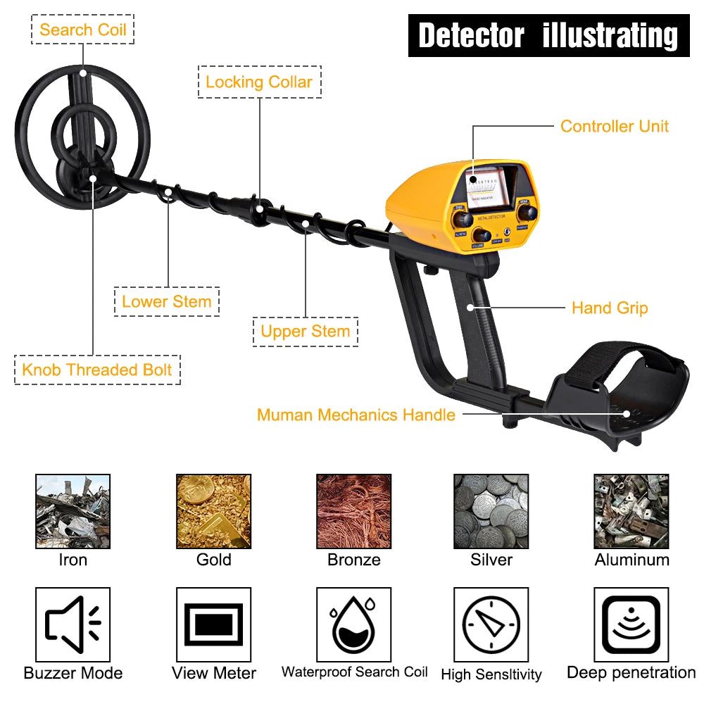 MD-5090 Metal Detector Gold Digger Treasure Hunter High Accuracy Underground Gold Coins Jewelry