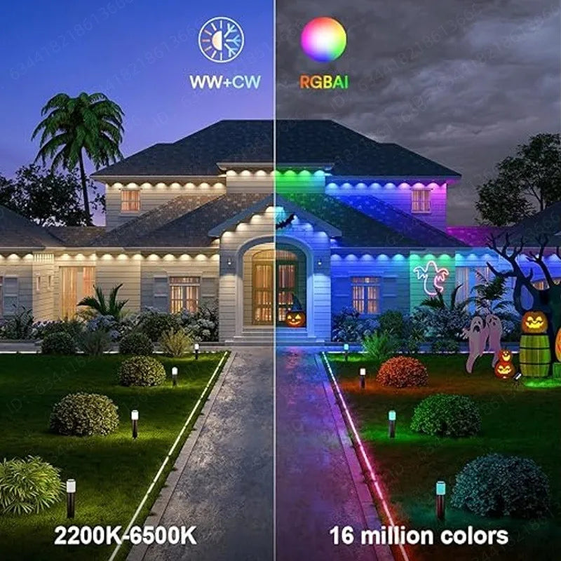 Smart Bluetooth Permanent Outdoor Music Sync Light IP67 Waterproof Voice Control Holiday Party