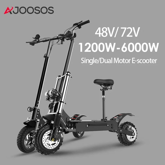 1200W 2400W 6000W Commuter Seat Adults Electric Scooter 48V/72V 10 inch Tubeless Off Road Tire,LCD