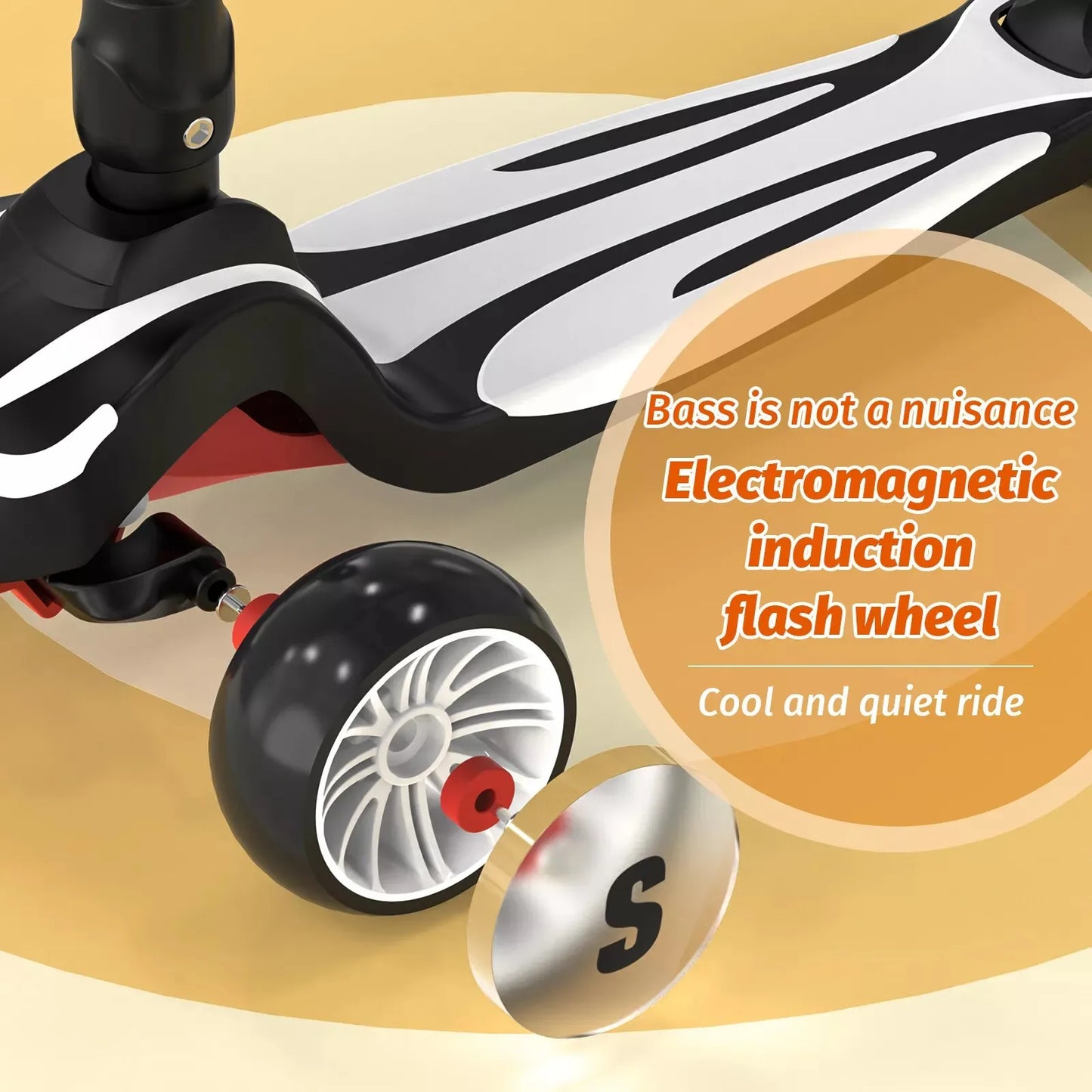 Toddler Kick Scooter,Childrens Foldable Seat Outside Bike Toy Scooter, Adjustable Height/Handlebars