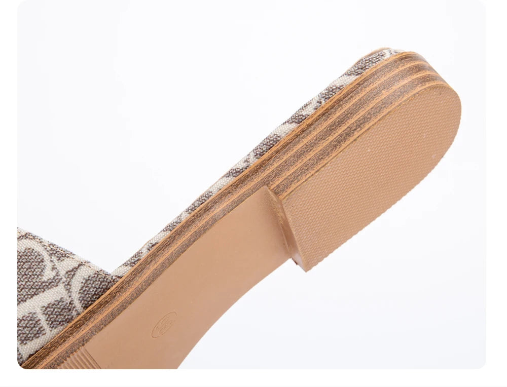 Classic Simple Design Comfortable Anti-slip Sole Printed Slippers Seasonal Fashion Women's Sandals