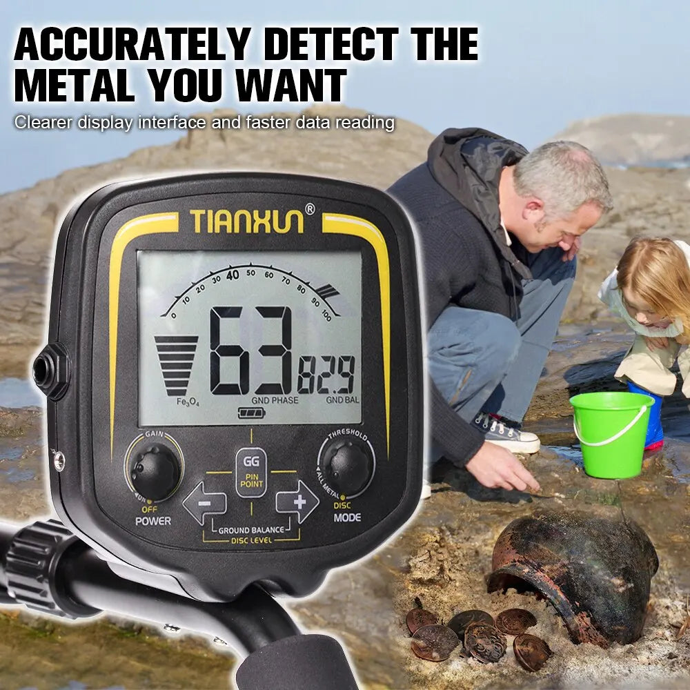 TX-850 Metal Detector Professional Underground Depth 2.5m S Gold DetectorTreasure Pinpointer 11inch