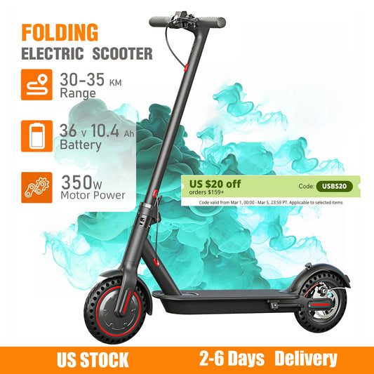 350W Foldable Elec Scooter Adults Teens,Explosion-proof Tires,Dual Brake System,Light APP Support