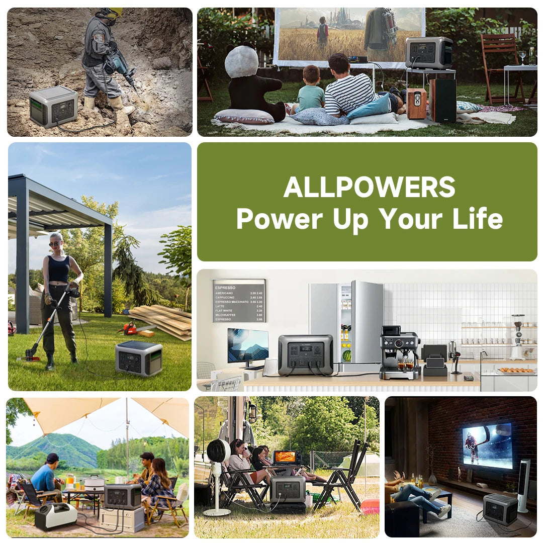 R2500 Solar Generator 2500W (4000W Peak), 2016Wh LiFePO4 Portable Power Solarpanel 4 AC Outlets