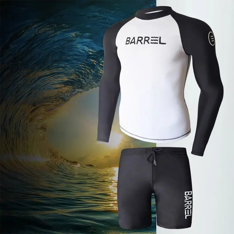 Oulylan Men Swimsuit Diving Suit Long Sleeve Quick Drying Wetsuit Summer Sun Protection Training