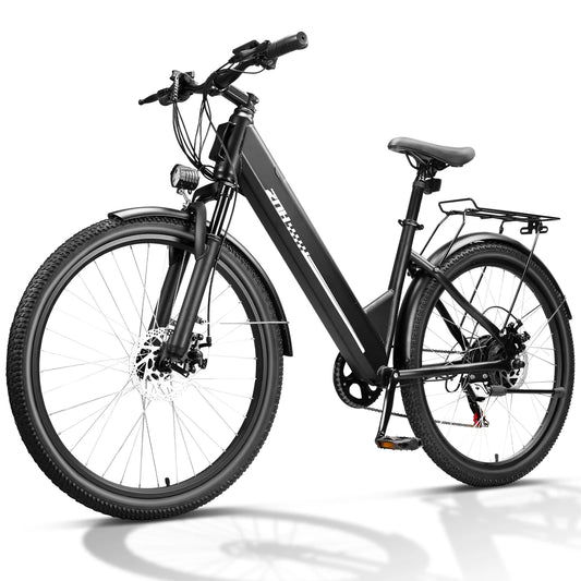 1000W Peak Electric Bike for Adult,26" Tires 50Miles Range Commuting Ebike,Removable,20MPH,7-Speed