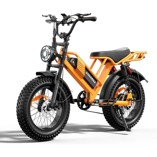 E-Bike M7, Adult,20" Fat Tires, Riders 5'5"& Above,1500W Peak Motor,24.9mph,48V 15Ah Removable Bat
