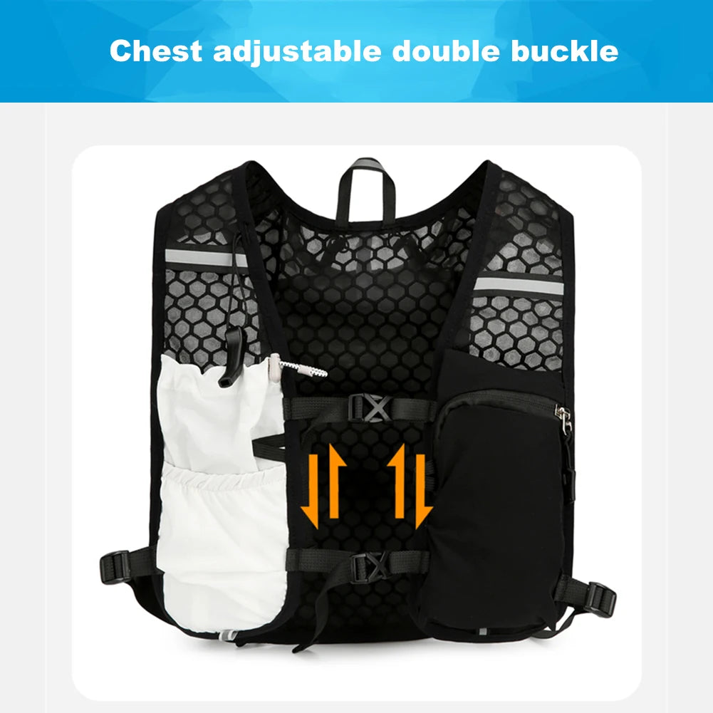 Hydration Running Vest Waterproof Water Bladder Daypack Reflective for Hiking Trail Running