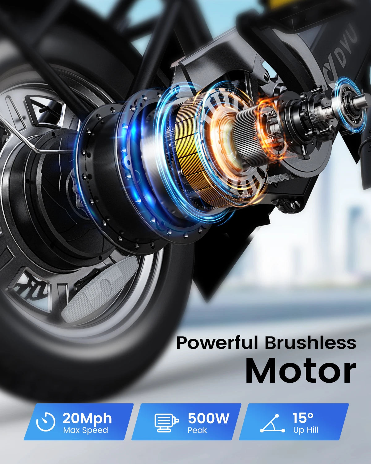 DYU C3 14 inch Electric Bicycle Peak 500W Motor 36V7.8AH Lithium Battery Electric Bike , city