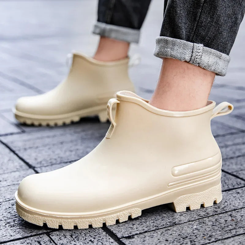 Thickened Style Outdoor Waterproof Non-Slip Portable Rain Boots Short Tube Ladies/MAN Rain Shoes