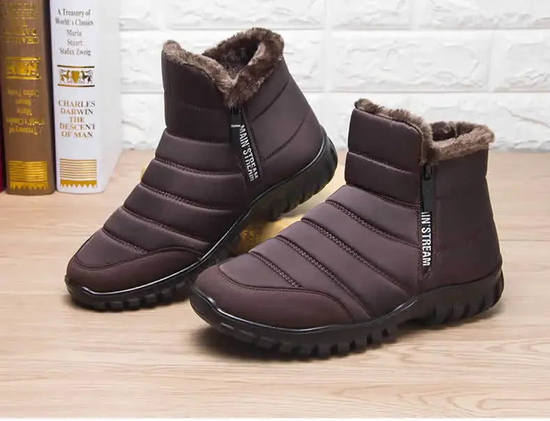 Men's sneakers Warm Cotton Zipper Snow Ankle Boots, Waterproof Snow Boots free shiping shoe