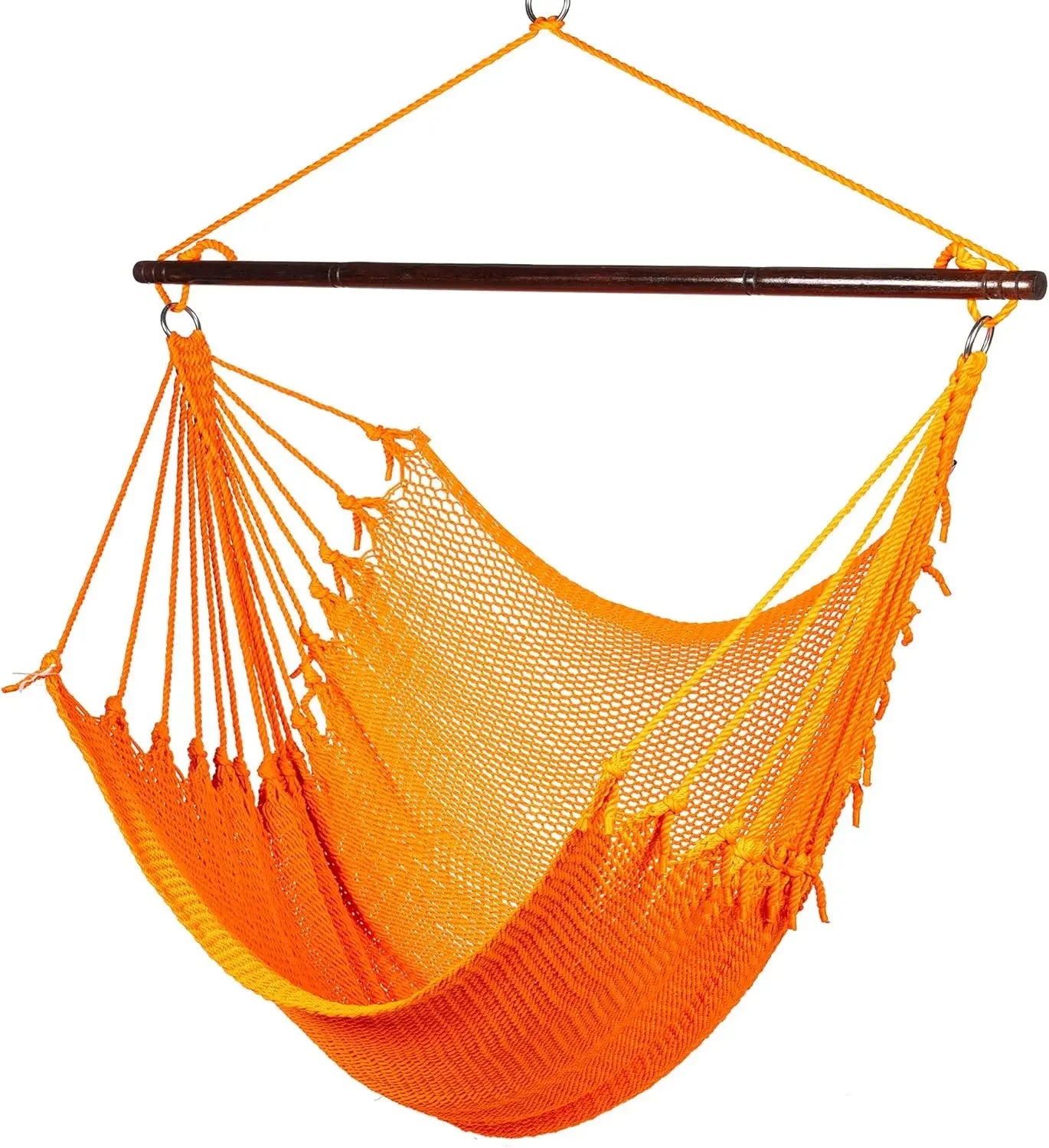 Jumbo Caribbean Hammock Chair with Footrest - 55 inch - Soft-Spun Polyester