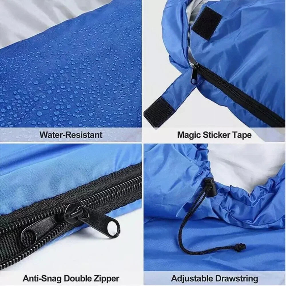 4Season Outdoor Camping Emergency Sleeping Bag WaterproofHooded Sleeping Bag Travel Gear Rest Cover